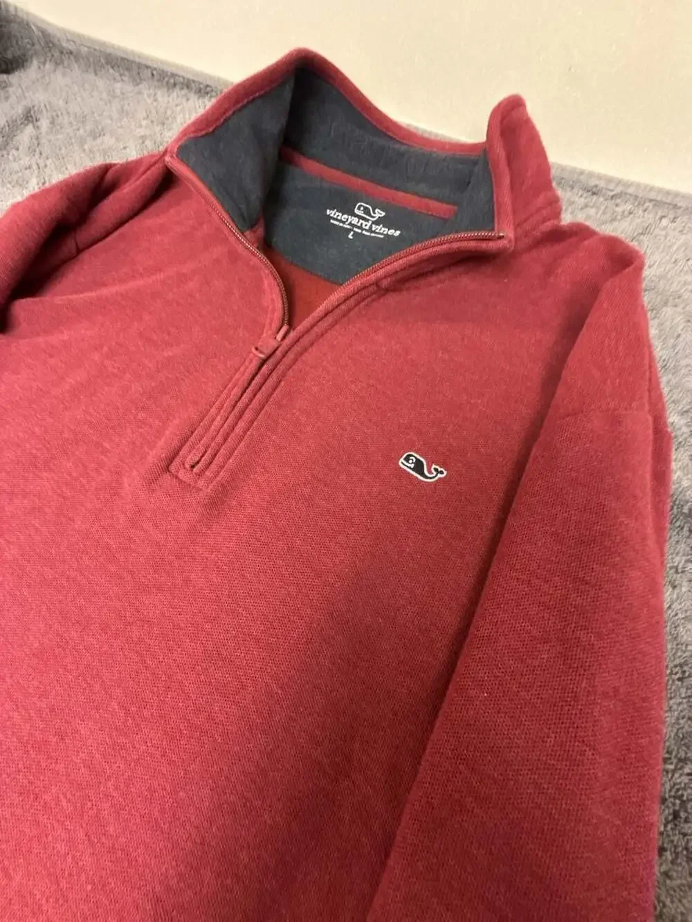 Vineyard Vines Men's Saltwater Quarter-Zip Pullover Red Size L